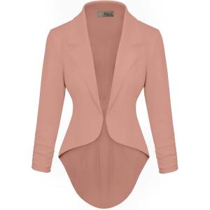 image:imageHybrid amp Company Womens Casual Work High Low Blazer Jacket  JK455901073tmauve