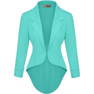 image:imageHybrid amp Company Womens Casual Work High Low Blazer Jacket  JK455901073tmint