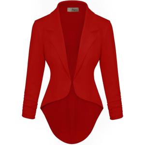 image:imageHybrid amp Company Womens Casual Work High Low Blazer Jacket  JK455901073tred