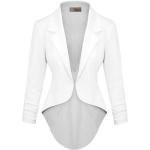 image:imageHybrid amp Company Womens Casual Work High Low Blazer Jacket  JK455901073twhite
