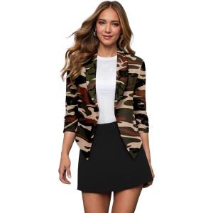 image:imageHybrid amp Company Womens Casual Work Office Blazer Jacket Open Front Shawl with 34 Scrunch Sleeves10188camouflage