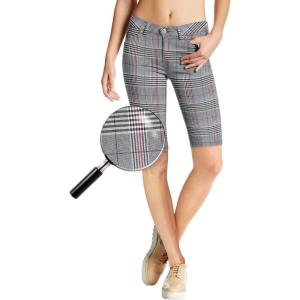 image:imageHybrid amp Company Womens Ultra Stretch Perfectly Shaping Mid Rise Skinny Bermuda Shorts with Pockets676blackred