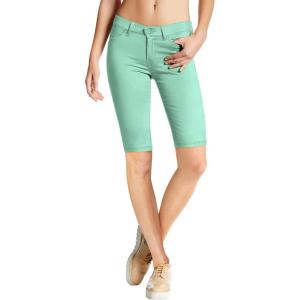 image:imageHybrid amp Company Womens Ultra Stretch Perfectly Shaping Mid Rise Skinny Bermuda Shorts with PocketsBermudamint