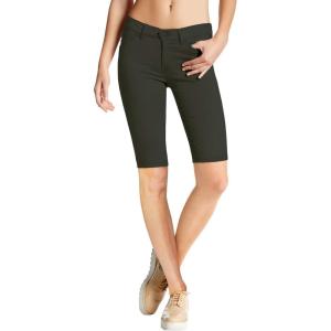 image:imageHybrid amp Company Womens Ultra Stretch Perfectly Shaping Mid Rise Skinny Bermuda Shorts with PocketsBermudaolive