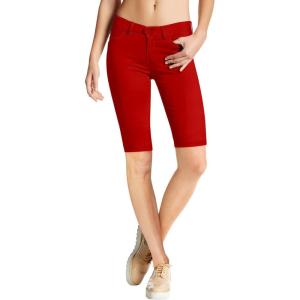 image:imageHybrid amp Company Womens Ultra Stretch Perfectly Shaping Mid Rise Skinny Bermuda Shorts with PocketsBermudared