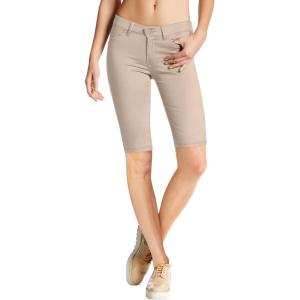 image:imageHybrid amp Company Womens Ultra Stretch Perfectly Shaping Mid Rise Skinny Bermuda Shorts with PocketsBermudastone