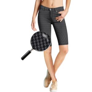 image:imageHybrid amp Company Womens Ultra Stretch Perfectly Shaping Mid Rise Skinny Bermuda Shorts with PocketsCharcoalblack2123bkchr