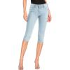image:imageHybrid amp Company Womens Butt Lift Super Comfy Stretch Denim Capri Short JeansDenim Light Wash
