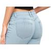image:imageHybrid amp Company Womens Butt Lift Super Comfy Stretch Denim Capri Short JeansDenim Light Wash
