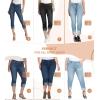 image:imageHybrid amp Company Womens Butt Lift Super Comfy Stretch Denim Capri Short JeansLight Wash