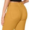 image:imageHybrid amp Company Womens Butt Lift Super Comfy Stretch Denim Capri Short JeansMustard