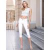 image:imageHybrid amp Company Womens Butt Lift Super Comfy Stretch Denim Capri Short JeansQa48740white