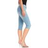 image:imageHybrid amp Company Womens Butt Lift Super Comfy Stretch Denim Capri Short JeansRippedlight Wash