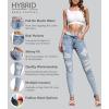 image:imageHybrid amp Company Womens Pull On Stretchy Mid Rise Skinny Fit Pants Regular or Distressed Jeans with Long Short Inseam45bluacd