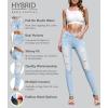 image:imageHybrid amp Company Womens Pull On Stretchy Mid Rise Skinny Fit Pants Regular or Distressed Jeans with Long Short Inseam45lwash