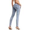 image:imageHybrid amp Company Womens Pull On Stretchy Mid Rise Skinny Fit Pants Regular or Distressed Jeans with Long Short InseamBlue Acid
