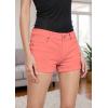 image:imageHybrid amp Company Womens Super Comfy 3 inch Inseam Butt Lifting Stretch TwillDenim ShortsShortcoral