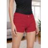 image:imageHybrid amp Company Womens Super Comfy 3 inch Inseam Butt Lifting Stretch TwillDenim ShortsShortgrenadine Red