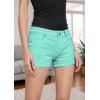 image:imageHybrid amp Company Womens Super Comfy 3 inch Inseam Butt Lifting Stretch TwillDenim ShortsShortmint