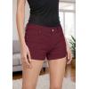 image:imageHybrid amp Company Womens Super Comfy 3 inch Inseam Butt Lifting Stretch TwillDenim ShortsWine