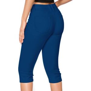 image:imageHybrid amp Company Womens Butt Lift Super Comfy Stretch Denim Capri Short JeansBlue
