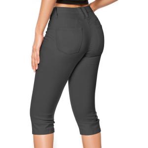 image:imageHybrid amp Company Womens Butt Lift Super Comfy Stretch Denim Capri Short JeansGun Metal