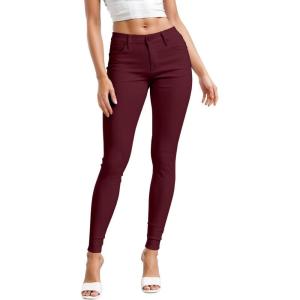 image:imageHybrid amp Company Womens Hyper Ultra Stretch Comfy Skinny Leg Work Casual PantsBurgundy