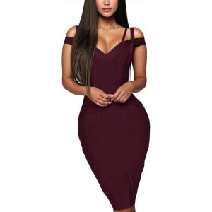 image:imageHybrid amp Company Womens Elegance Stretch Chic Bandage DressDrbd132wine
