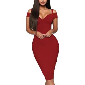 image:imageHybrid amp Company Womens Elegance Stretch Chic Bandage DressDrbdy420red