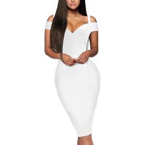 image:imageHybrid amp Company Womens Elegance Stretch Chic Bandage DressDrbdy420white