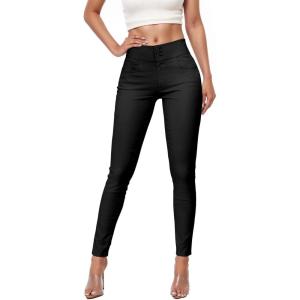 image:imageHybrid amp Company Womens Ultra Stretch Mid Rise Skinny Capri Pants with PocketsBlack
