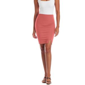 image:imageHybrid amp Company Womens Pencil Skirt Premium Ponte Basic Solid Stretch Above Knee Side SlitKsk450121073tcoral