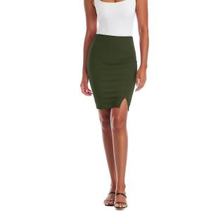 image:imageHybrid amp Company Womens Pencil Skirt Premium Ponte Basic Solid Stretch Above Knee Side SlitKsk450121073tolive