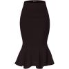image:imageHyBrid amp Company Womens Premium Nylon Ponte Stretch Office Fishtail Pencil Skirt High Waist Made in The USA Below KneeBrownksk450101073t