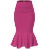 image:imageHyBrid amp Company Womens Premium Nylon Ponte Stretch Office Fishtail Pencil Skirt High Waist Made in The USA Below KneeFuchsia