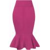 image:imageHyBrid amp Company Womens Premium Nylon Ponte Stretch Office Fishtail Pencil Skirt High Waist Made in The USA Below KneeFuchsia