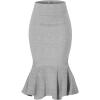 image:imageHyBrid amp Company Womens Premium Nylon Ponte Stretch Office Fishtail Pencil Skirt High Waist Made in The USA Below KneeHeathergreyksk450101073t