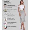 image:imageHyBrid amp Company Womens Premium Nylon Ponte Stretch Office Fishtail Pencil Skirt High Waist Made in The USA Below KneeHeathergreyksk450101073t