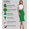 image:imageHyBrid amp Company Womens Premium Nylon Ponte Stretch Office Fishtail Pencil Skirt High Waist Made in The USA Below KneeKsk450101073tkelly Gree