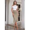 image:imageHyBrid amp Company Womens Premium Nylon Ponte Stretch Office Fishtail Pencil Skirt High Waist Made in The USA Below KneeKsk450101073tkhaki