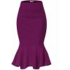 image:imageHyBrid amp Company Womens Premium Nylon Ponte Stretch Office Fishtail Pencil Skirt High Waist Made in The USA Below KneeMagenta