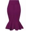 image:imageHyBrid amp Company Womens Premium Nylon Ponte Stretch Office Fishtail Pencil Skirt High Waist Made in The USA Below KneeMagenta
