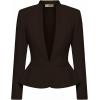 image:imageHybrid amp Company Womens Casual Work Office Elegant Open Front Premium Nylon Blazer JacketJk1135brown