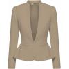 image:imageHybrid amp Company Womens Casual Work Office Elegant Open Front Premium Nylon Blazer JacketJk1135khaki