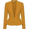 image:imageHybrid amp Company Womens Casual Work Office Elegant Open Front Premium Nylon Blazer JacketJk1135mustard