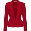 image:imageHybrid amp Company Womens Casual Work Office Elegant Open Front Premium Nylon Blazer JacketJk1135red
