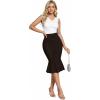 image:imageHyBrid amp Company Womens Premium Nylon Ponte Stretch Office Fishtail Pencil Skirt High Waist Made in The USA Below KneeBrownksk450101073t