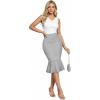 image:imageHyBrid amp Company Womens Premium Nylon Ponte Stretch Office Fishtail Pencil Skirt High Waist Made in The USA Below KneeHeathergreyksk450101073t