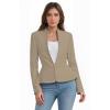 image:imageHybrid amp Company Womens Casual Work Office Elegant Open Front Premium Nylon Blazer JacketJk1135khaki
