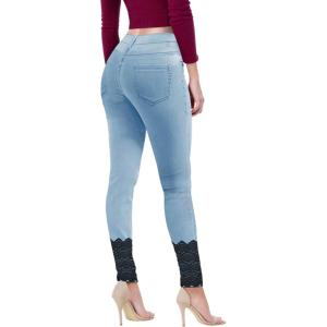 image:imageHybrid amp Company Womens Butt Lift Super Comfy Stretch Ripped Skinny JeansLacelight Wash